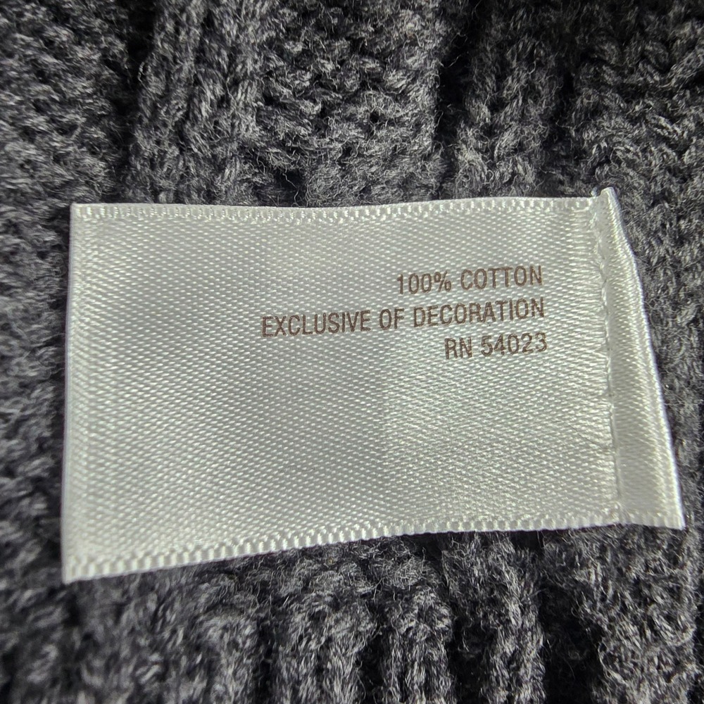 Old Navy Mens Large Gray Sweater 1/4 Zip‎ Pullover Cable Knit Cotton Mock Neck - Picture 4 of 8
